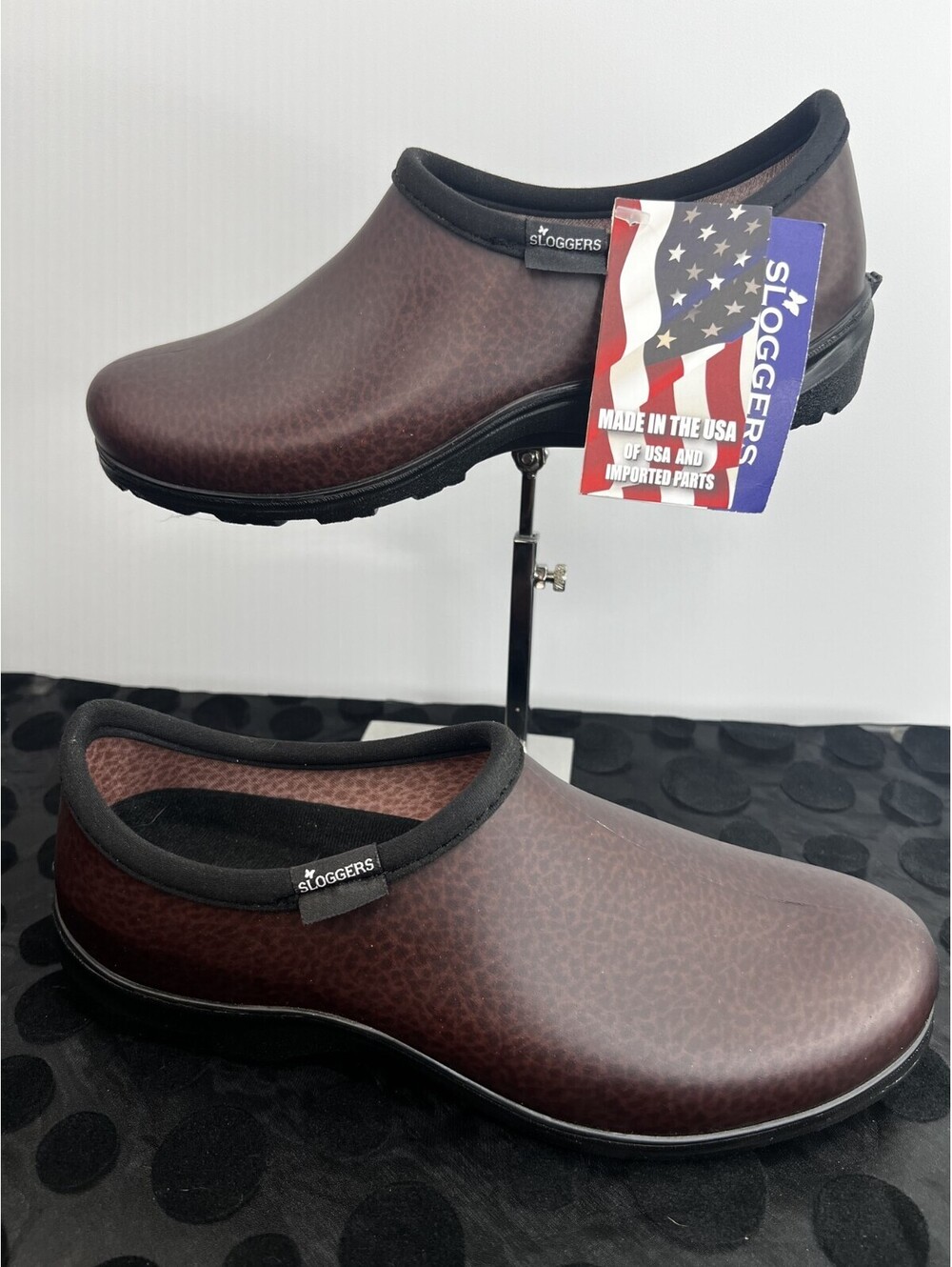 Sloggers Men’s 9 Women’s 11 Waterproof Slip On Shoes Brown NWT Made in USA